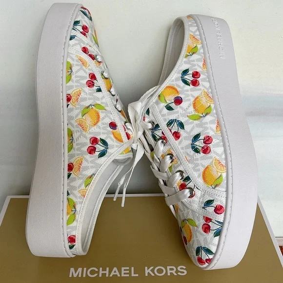 Michael Kors POPPY SLIDE SNEAKERS 
FRUIT PAINT MK SIG SM
49T4POFP1Q Platforms - Picture 11 of 16